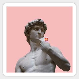 Minimalist Aesthetic - Statue of David in Pink Sticker
